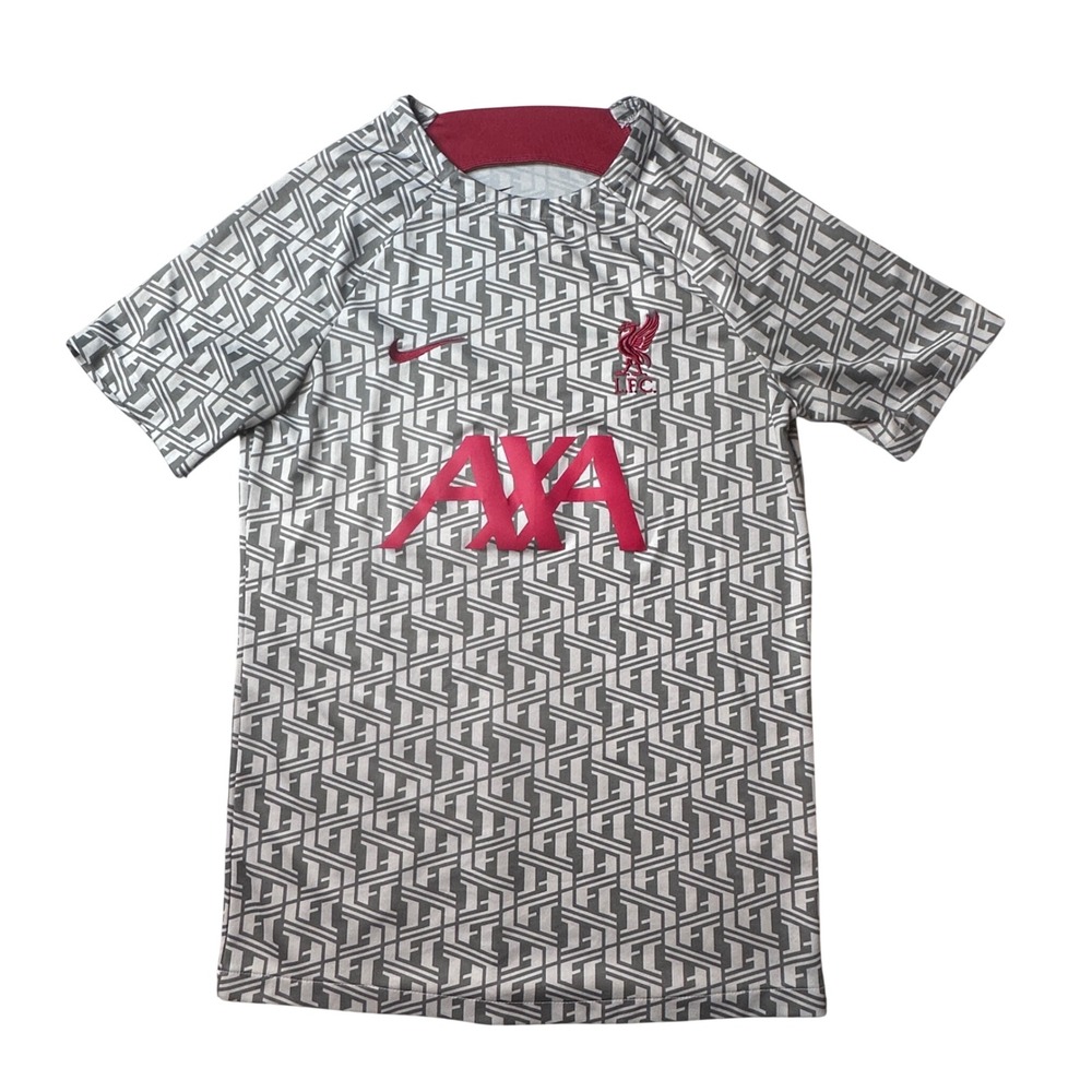 Liverpool FC Soccer‎ Jersey Mens S Grey Pre-Match Training Top DR4904-013 AXA